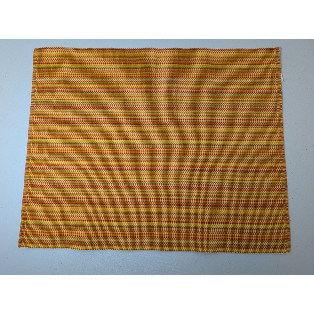 Crate & Barrel Terrazzo Mango Woven 100 % Cotton Placemats Orange Set of 4
